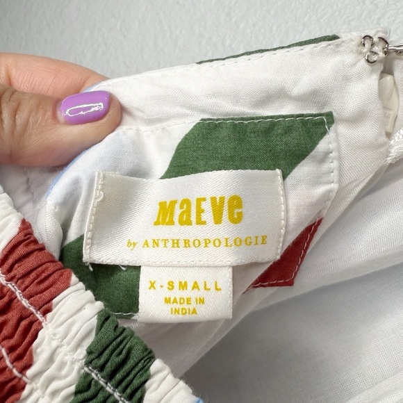 Anthropologie MAEVE Halter Striped Full Skirt Cotton Women’s Midi Dress Sz XS - Picture 4 of 15